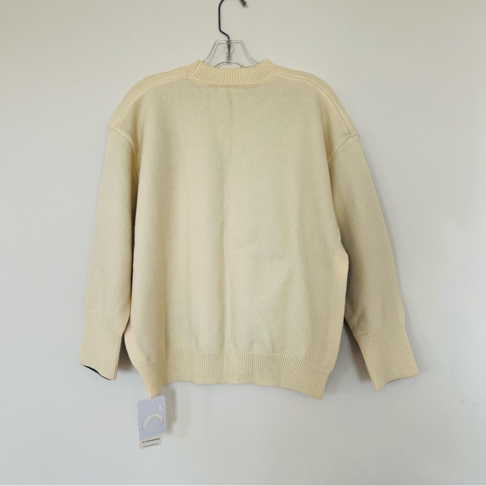 Commense Sweater Top Womens Size XS Black Ivory Relaxed Classic - Picture 11 of 15
